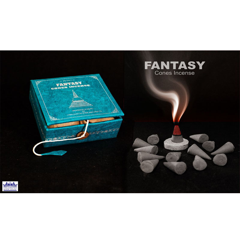 TANTRA MANTRA CONES INCENSE 25 UNITS WITH INCENSE HOLDER IN PAPER BOX WITH BUTTON LOCK