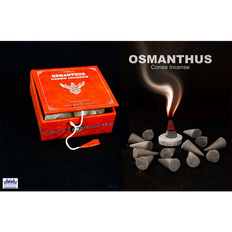 OSMANTHUS CONES INCENSE 25 UNITS WITH INCENSE HOLDER IN PAPER BOX