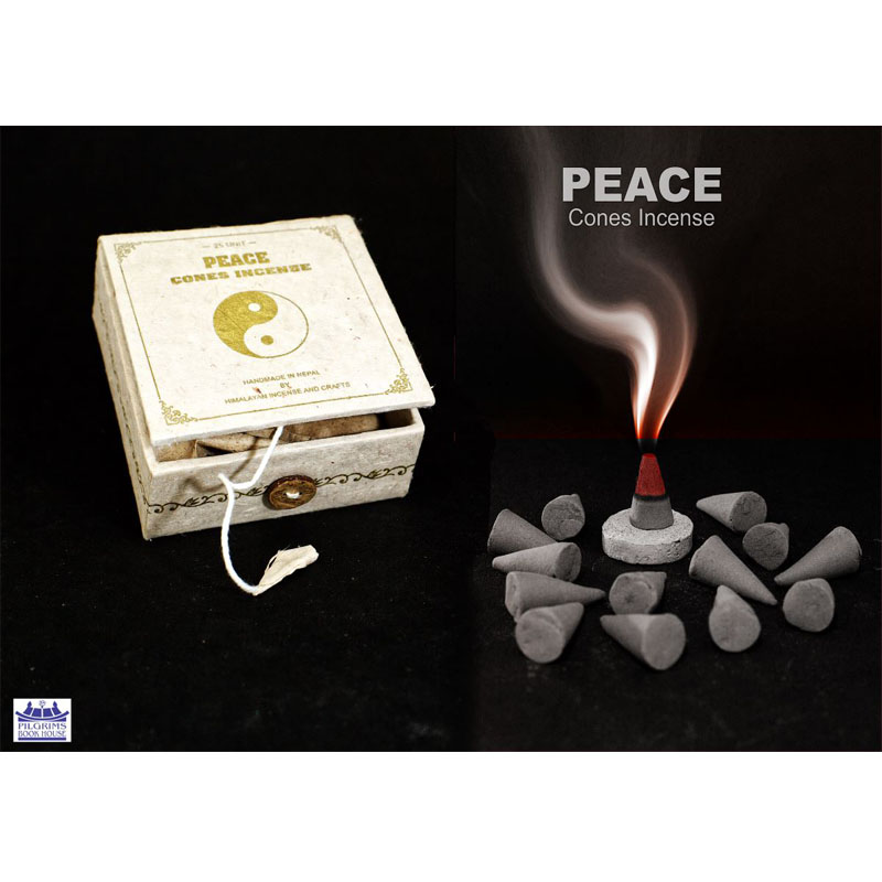 PEACE CONES INCENSE 25 UNITS WITH INCENSE HOLDER IN PAPER BOX