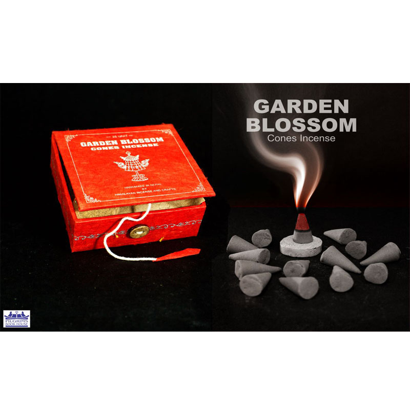 GARDEN BLOSSOM CONES INCENSE 25 UNITS WITH INCENSE HOLDER IN PAPER BOX