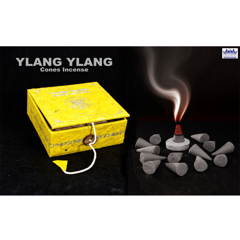 Ylang Ylang Cones Incense 25 Units With Incense Holder In Paper Box