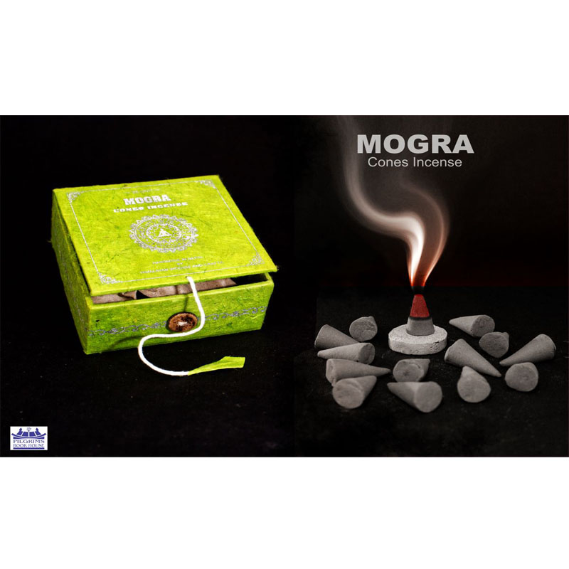 MOGRA CONES INCENSE 25 UNITS WITH INCENSE HOLDER IN PAPER BOX