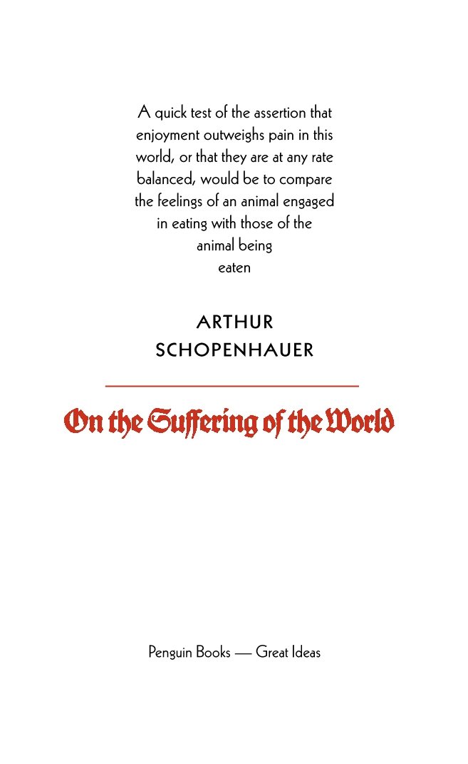 On the Suffering of the World Penguin Great Ideas