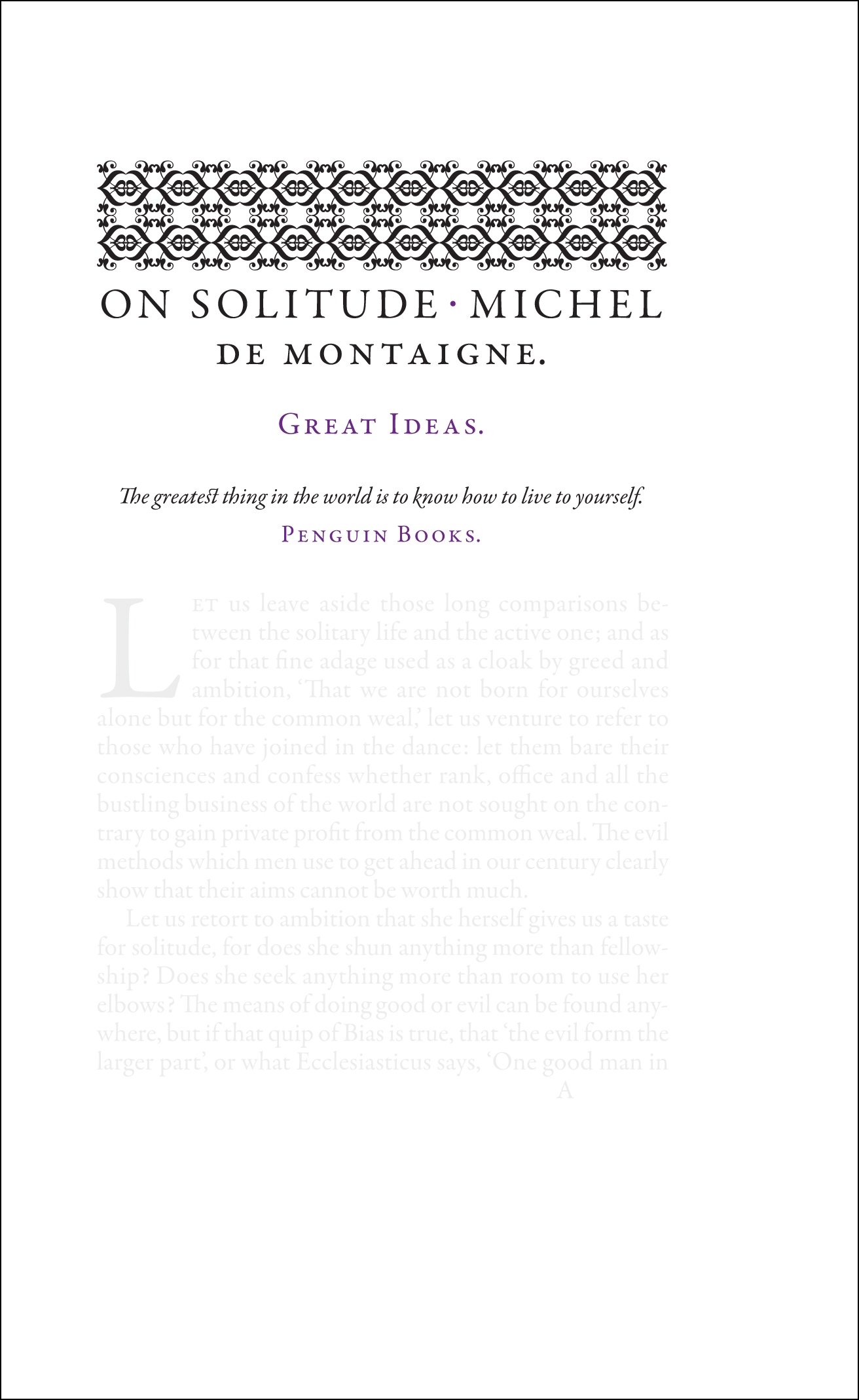 On Solitude Penguin Great Ideas