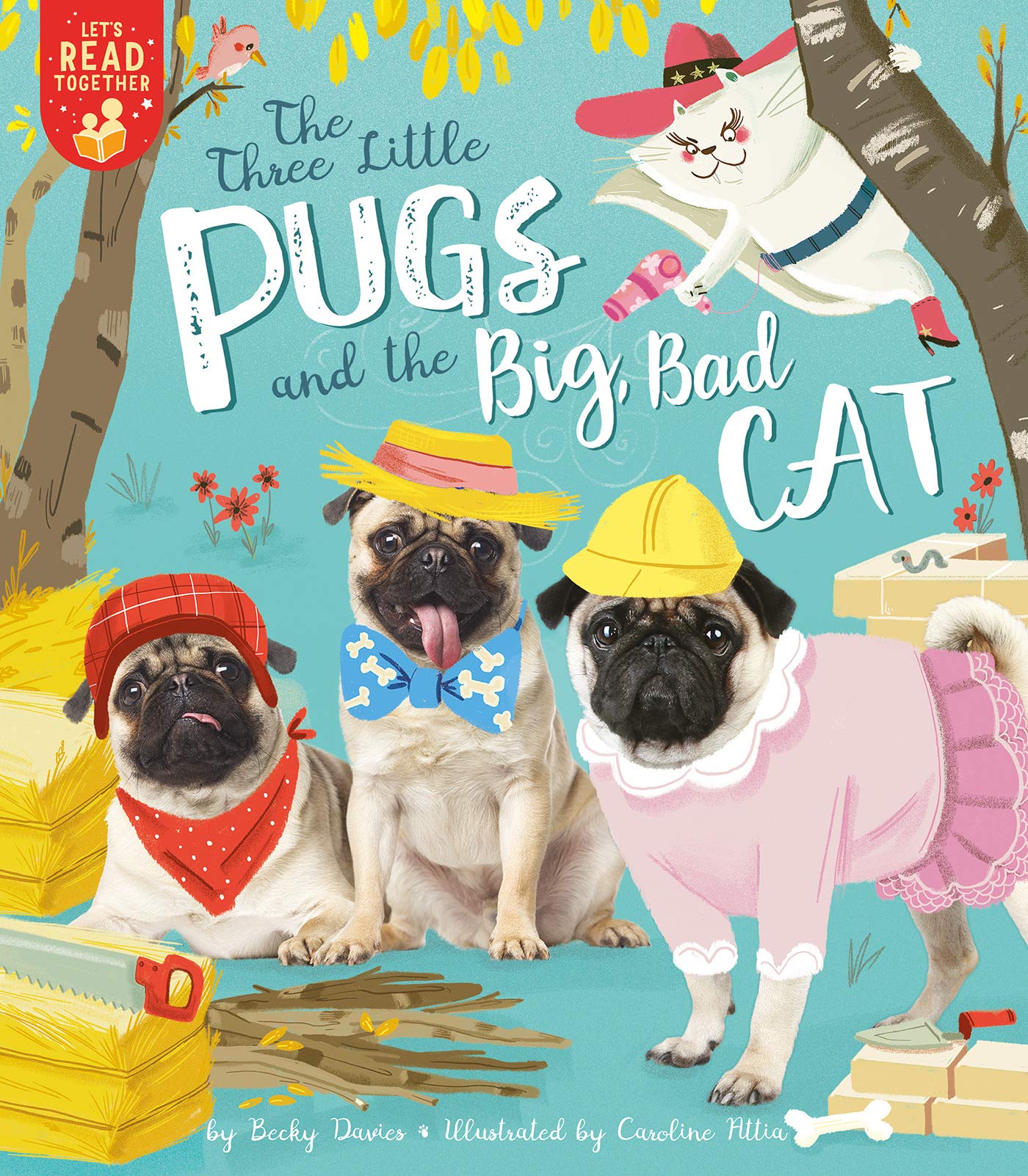Three Little Pugs And The Big Bad Cat