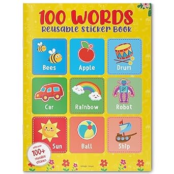 100 Words Reusable Sticker Book For Children