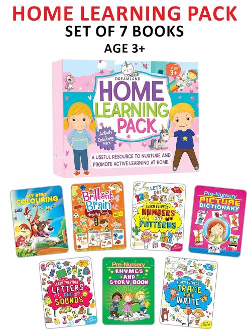 Home Learning Books Pack Age 3+ An Amazing Set of 8 Books My Best Colouring Brilliant Brain Activity Numbers and Patterns Pre Nursery Picture Rhymes and Story Book Trace and Write 